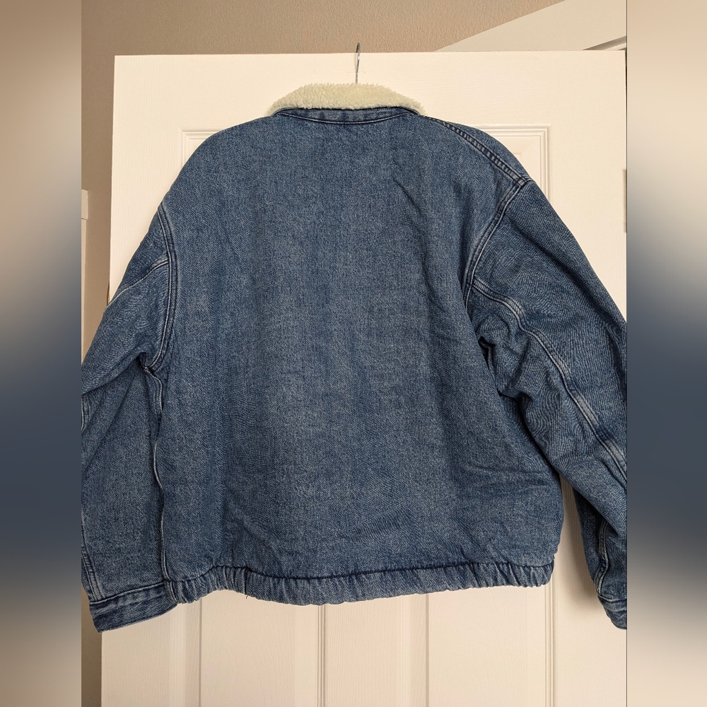 Levis NWT Sherpa Lined Blue Denim Jean Jacket Mens Size S • NEW - Picture 4 of 8